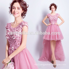 Cestbella Short Front Long Back Deep Pink Evening Dress Puffy Cocktail Prom Dress